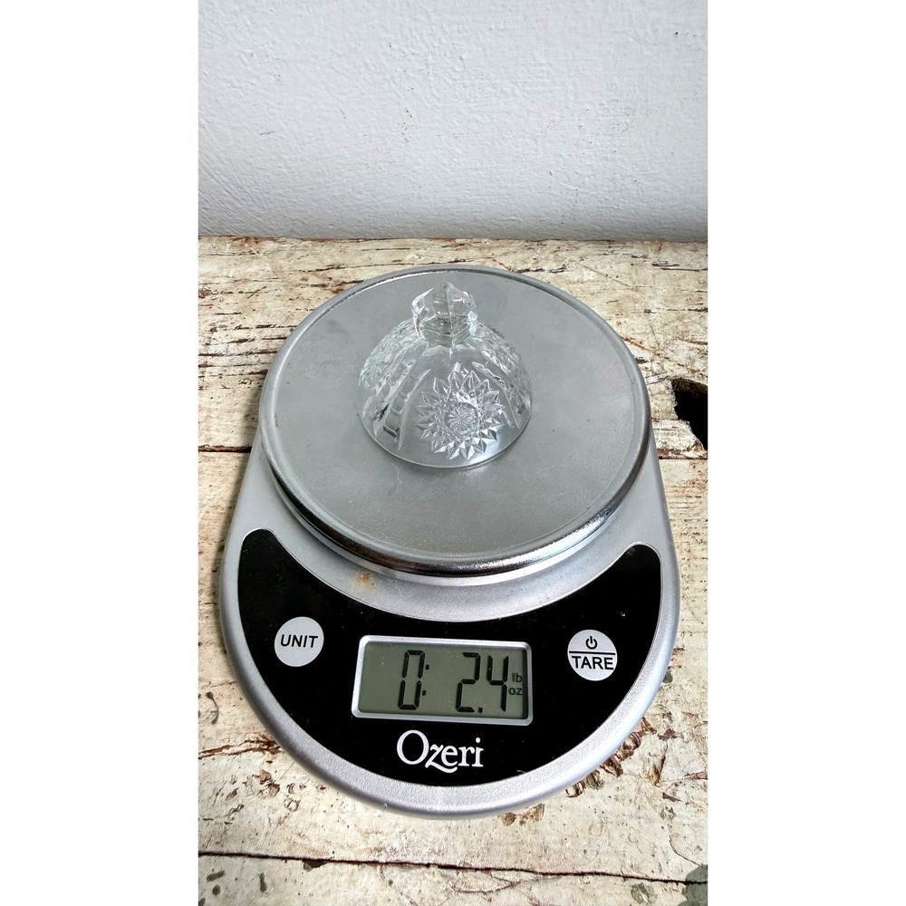 Vintage Clear Pressed Glass Replacement Lid Starburst Pattern 2.75" - Picture 6 of 6